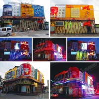 燈飾畫(huà)樓體連廓天幕樓盤(pán)酒店樓體美陳亮化夜景玻璃戶外