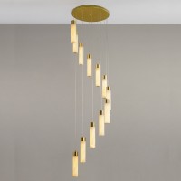 別墅樓梯吊燈 自建房旋轉(zhuǎn)樓梯燈 復(fù)式樓中空長吊燈