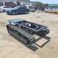 鋼制底盤工程挖機改裝回轉支撐電機減速機承重橡膠履帶底盤