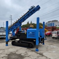 沙土引孔鉆機(jī) 全液壓螺旋地釘機(jī) 液壓錘式升降巖石光伏打樁機(jī)