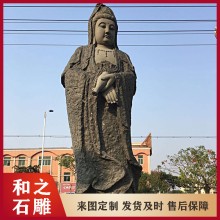 大型石雕三面四面觀音像 寺廟景區青