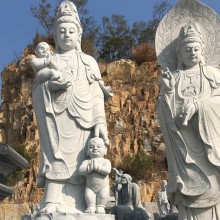 漢白玉觀音佛像生產廠家 浙江廣東石雕觀音菩薩像定做 青石仿古觀