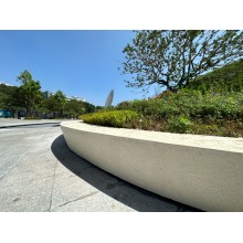 戶外水泥花箱坐凳現場澆筑水磨石坐凳