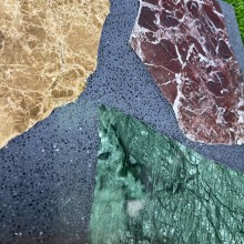 馬賽克水磨石 天然大理石骨料拼花 廠