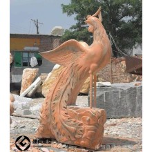 石雕鳳凰晚霞紅鳳呈祥石雕朱雀吉祥如意石雕