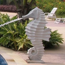 噴水海馬石雕公園水景造景海馬雕塑擺件