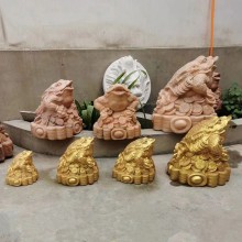 咬錢石雕金蟾 庭院魚池三足吐水蟾蜍石雕擺件