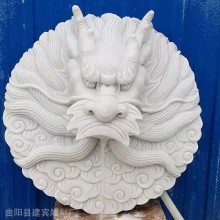 石雕龍頭擺件吐水噴水龍頭石雕掛件流水水池出水景觀裝