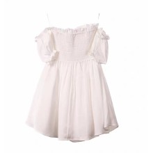 IRENENA女裝溫碧霞自創品木耳邊一字領公主裙短分袖連