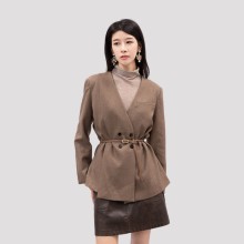 IRENENA女裝溫碧霞自創品牌雙排扣羊毛女西裝V領長袖外